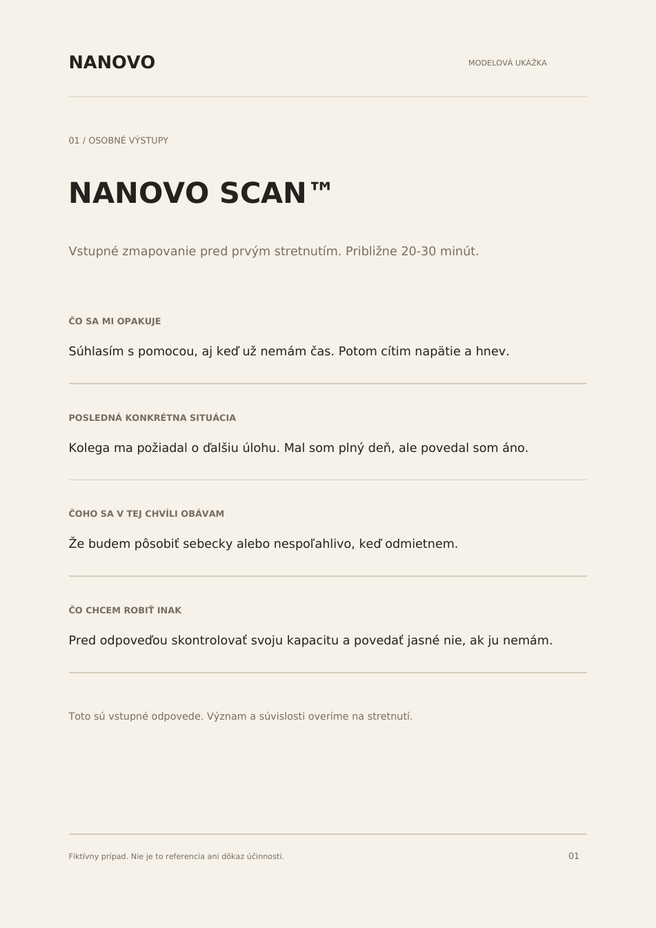 Modelová ukážka materiálu NANOVO SCAN